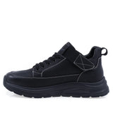 Pantofi casual barbati Goretti B111-LD7337 negri din piele naturala nabuc, vedere laterala stanga