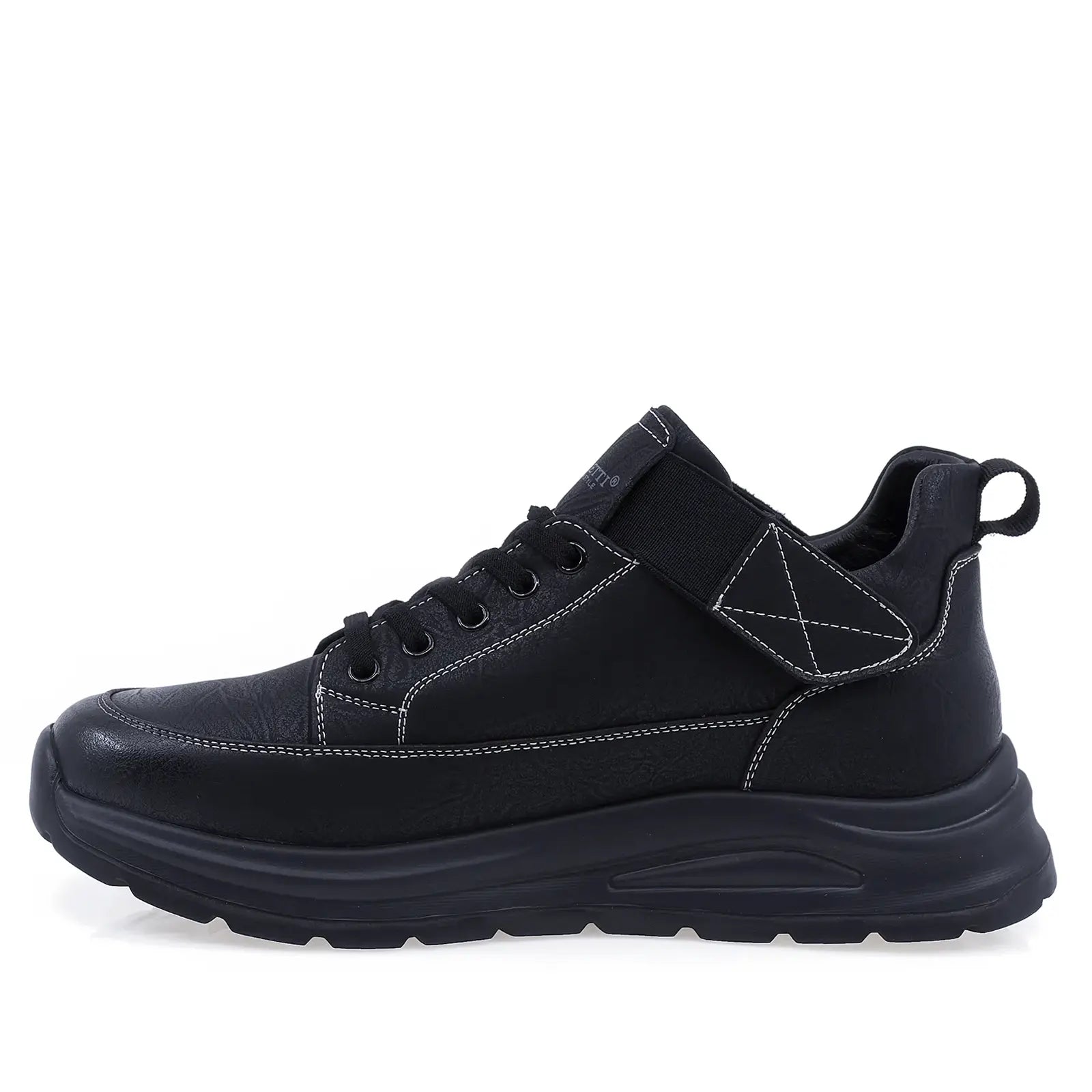 Pantofi casual barbati Goretti B111-LD7337 negri din piele naturala nabuc, vedere laterala stanga