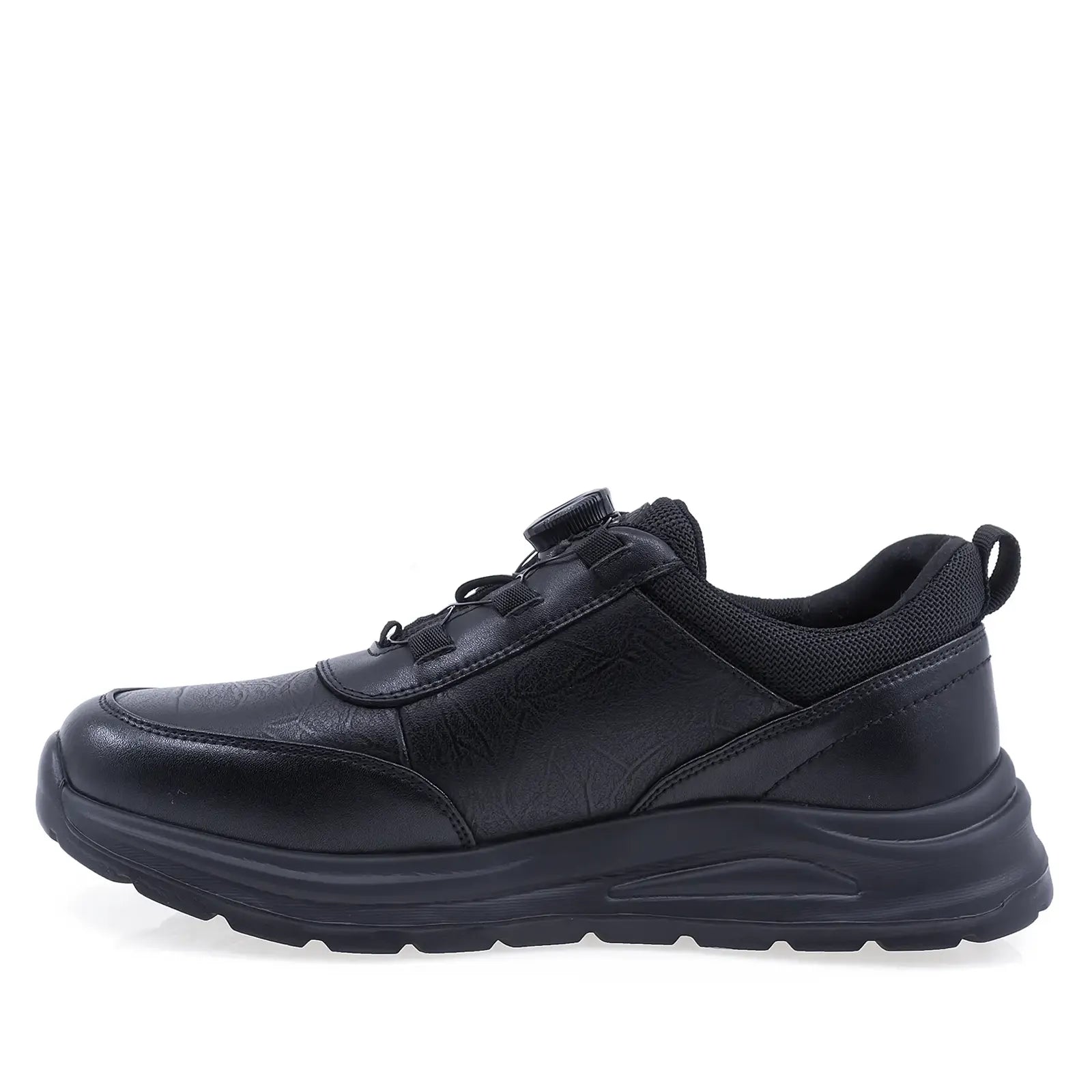 Pantofi casual barbati Goretti B111-LD7350 negri din piele naturala box, vedere laterala stanga