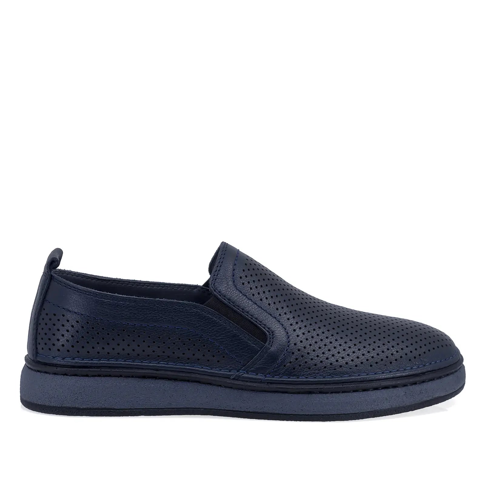 Pantofi casual bărbați Goretti bleumarin piele naturală vițel B69-320 vedere lateral dreapta talpă flexibilă