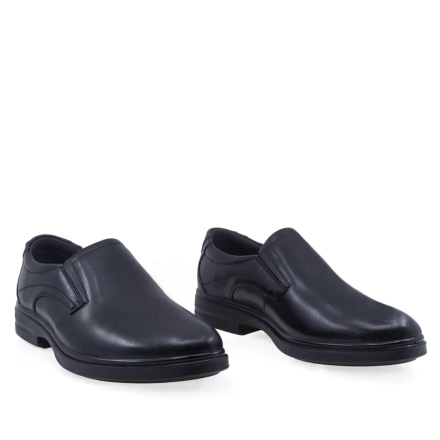 Pantofi barbati eleganti Goretti B111-66207 negri din piele naturala box, vedere din fata