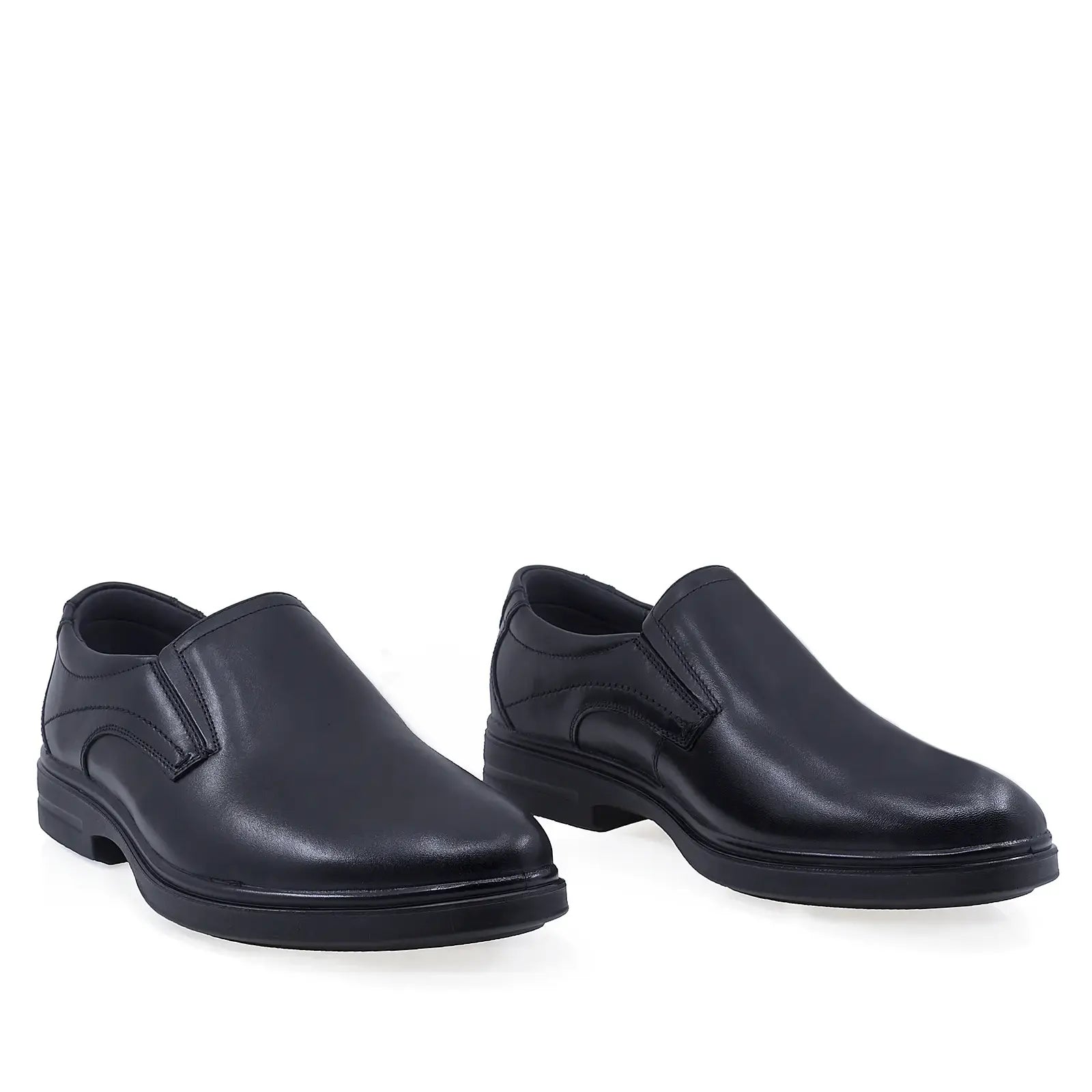 Pantofi barbati eleganti Goretti B111-66207 negri din piele naturala box, vedere din fata