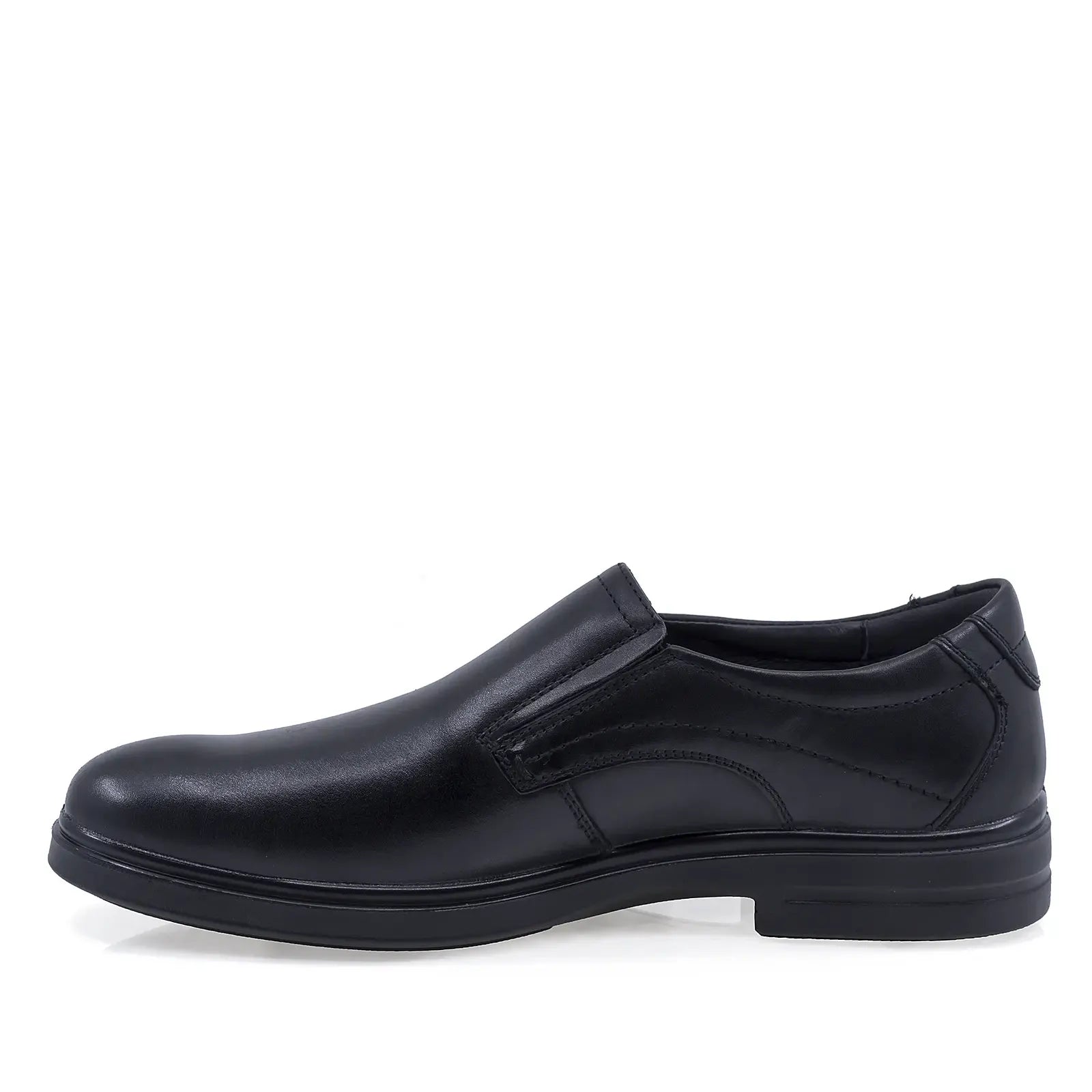 Pantofi barbati Goretti B111-66207 negri din piele naturala box, vedere laterala stanga