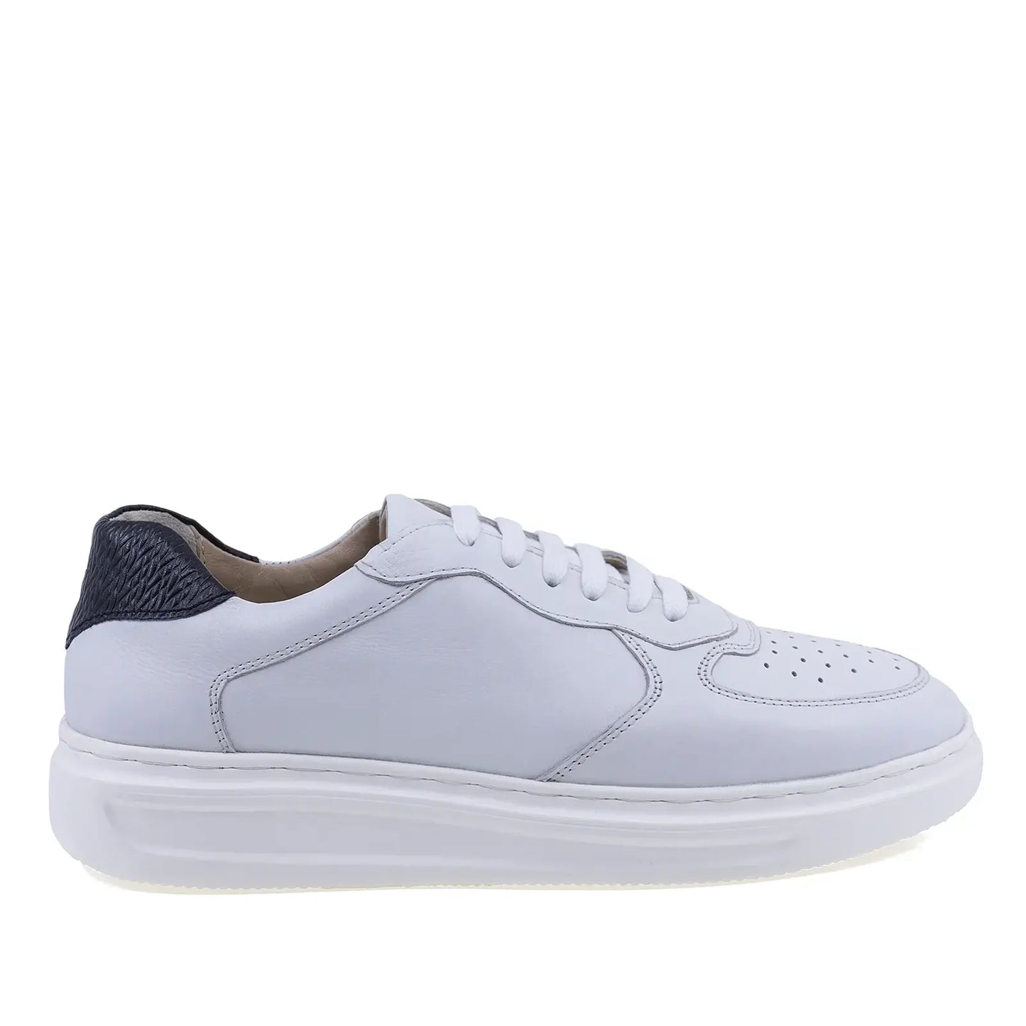 Pantofi barbati Goretti albi, vedere laterala dreapta model B200-90492