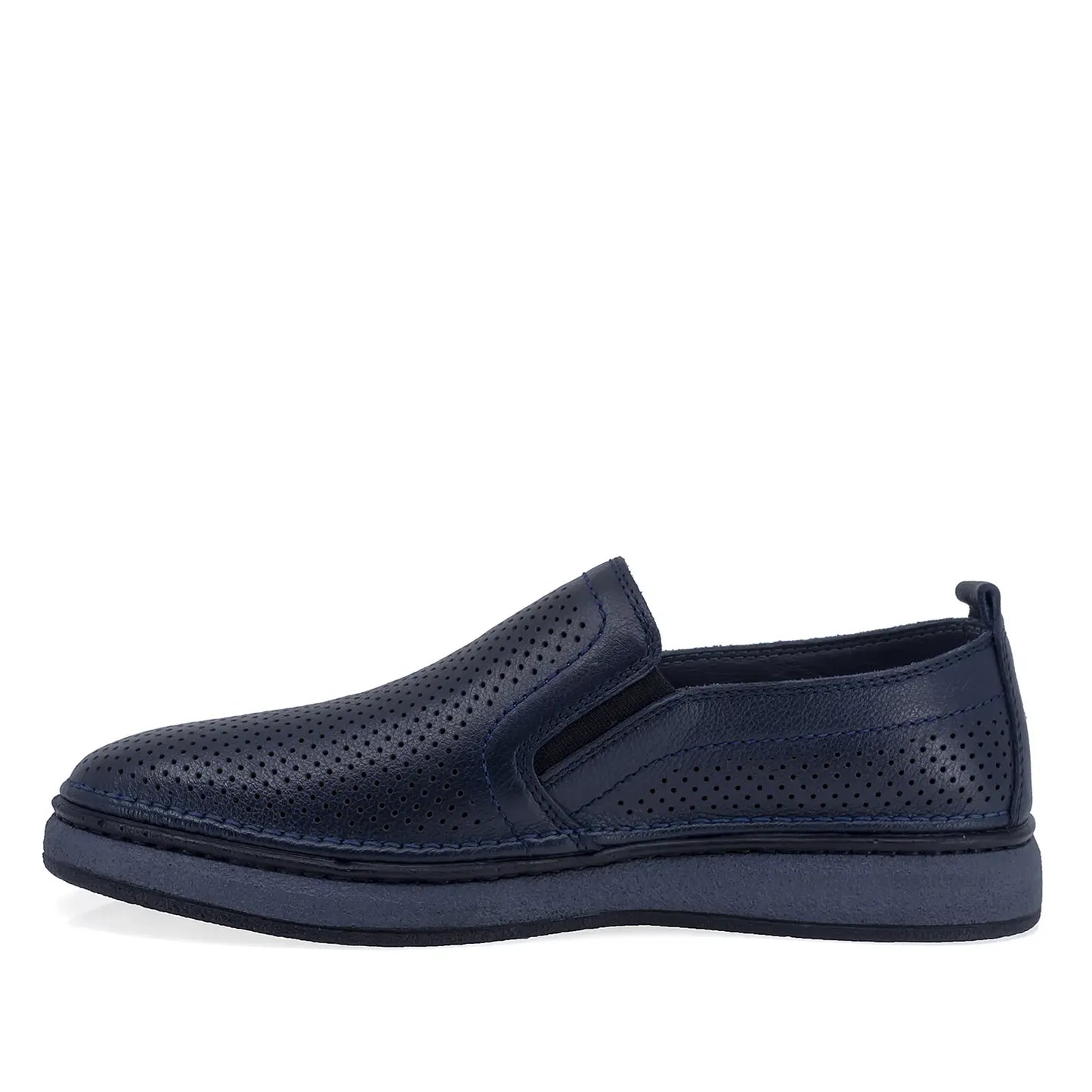 Pantofi bărbați Goretti casual bleumarin piele naturală vițel B69-320 vedere lateral stânga comozi