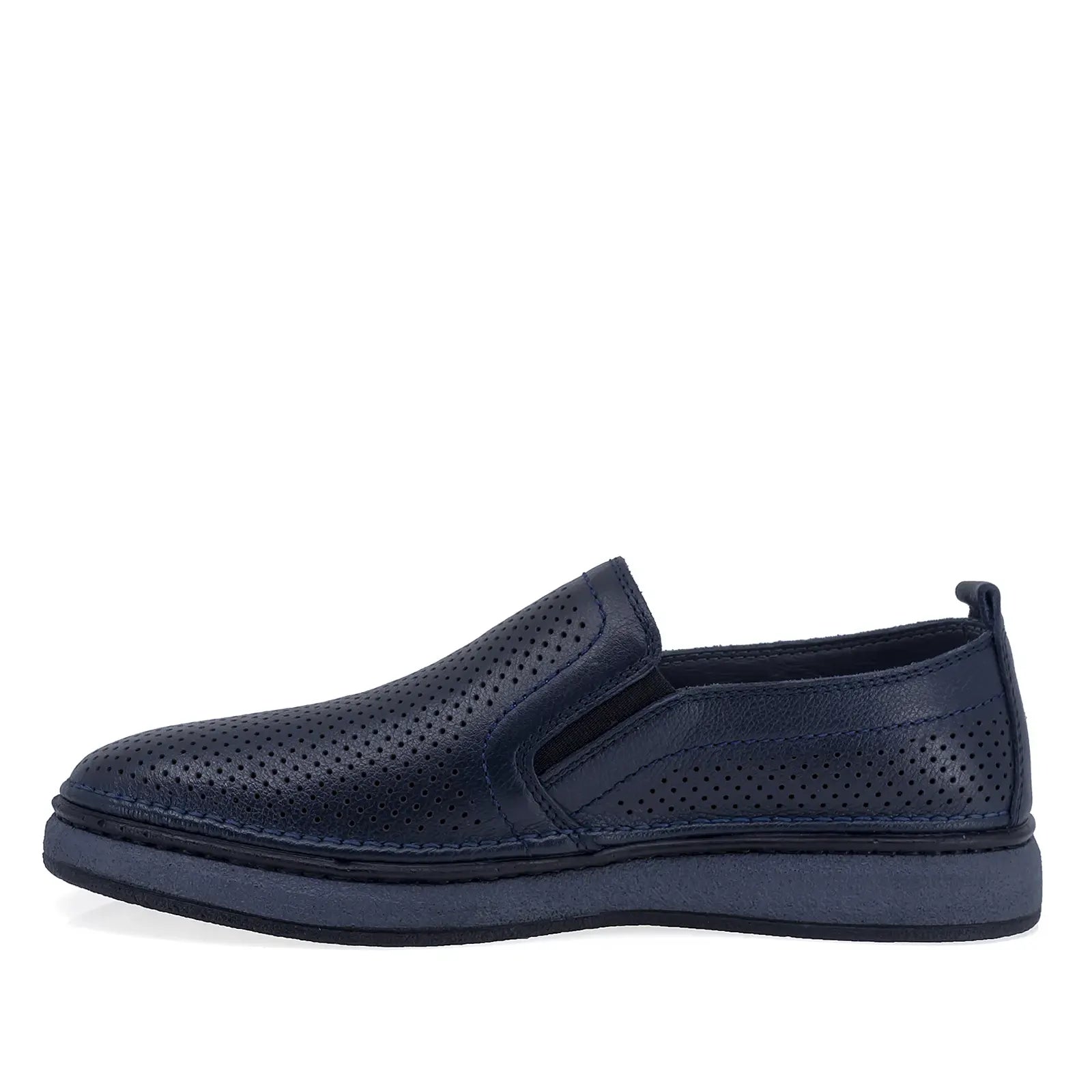 Pantofi bărbați Goretti casual bleumarin piele naturală vițel B69-320 vedere lateral stânga comozi