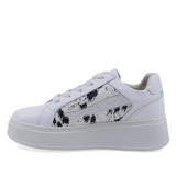 antofi dama casual Anna Viotti D116-302-01TM piele naturala box albi lateral stanga