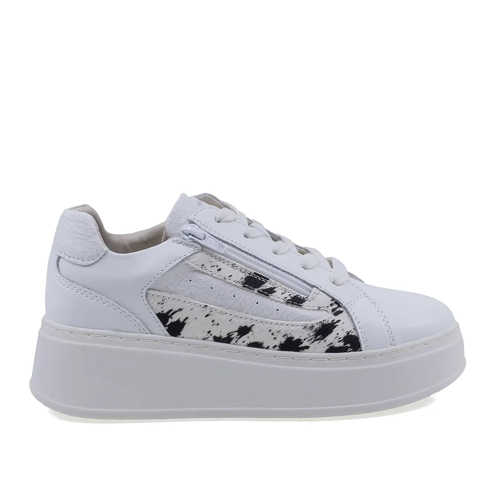 Pantofi casual dama Anna Viotti piele naturala box albi D116-302-01TM lateral dreapta