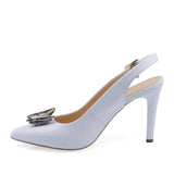 Pantofi damă albi eleganți din piele naturală Sala DSALA20694 comozi pentru birou vedere lateral stânga