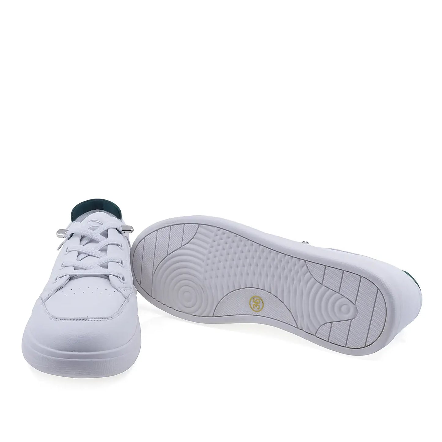 Pantofi damă Anna Viotti albi piele naturală vedere din spate design casual modern