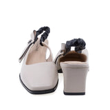 Pantofi damă Anna Viotti D105-6197P-J204-YT12-TL05 crem, decupați la spate, eleganți și ideali pentru sezonul cald