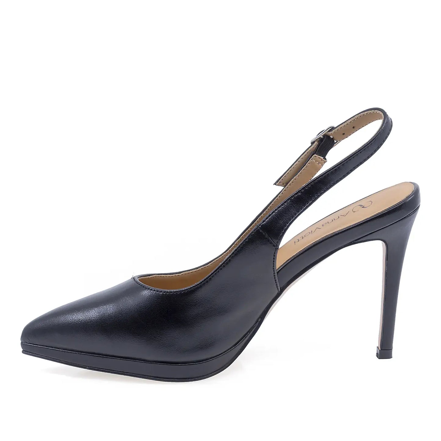Pantofi damă Anna Viotti D105-B143D-232-YT01 negri, stiletto cu platformă, vedere lateral stânga, eleganți și confortabili