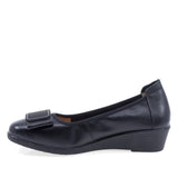 Pantofi damă casual Anna Viotti D111-3C23652-6 negri piele naturală lateral stânga