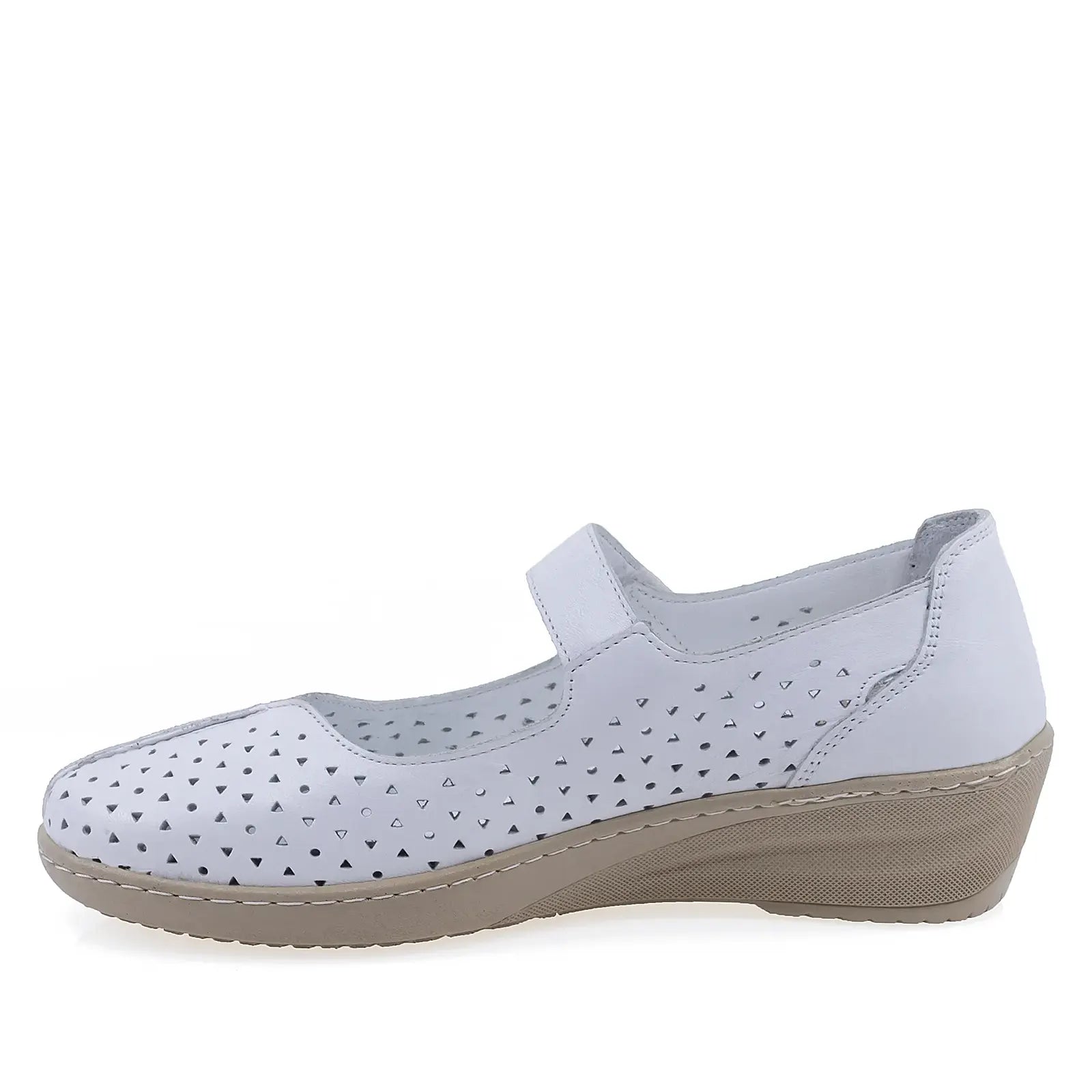 Pantofi damă Anna Viotti D22-4055 din piele naturală albă, vedere laterală stângă