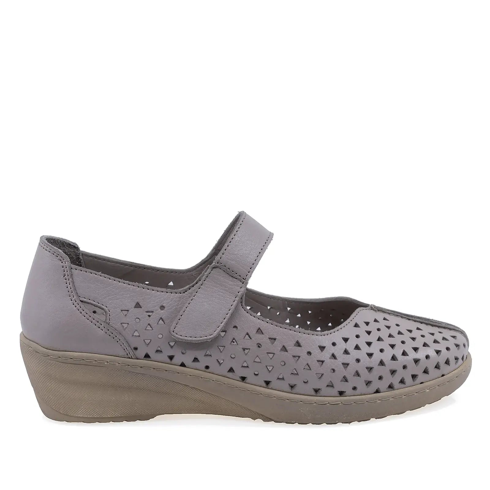 Pantofi damă Anna Viotti D22-4055 gri, vedere laterală dreapta cu talpă ortopedică