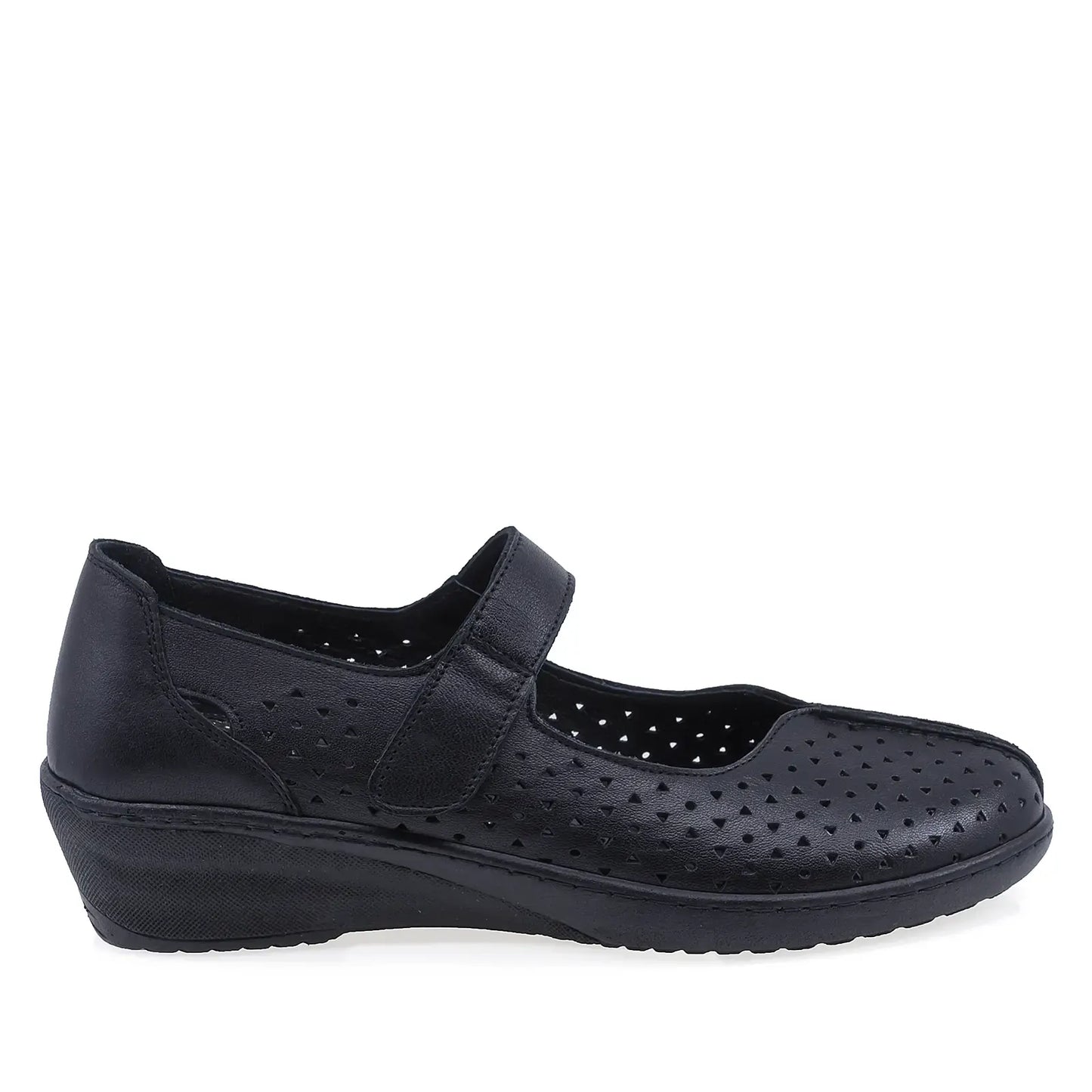 Pantofi dama casual Anna Viotti D22-4055 negri, vedere laterala dreapta, talpa ortopedica usoara