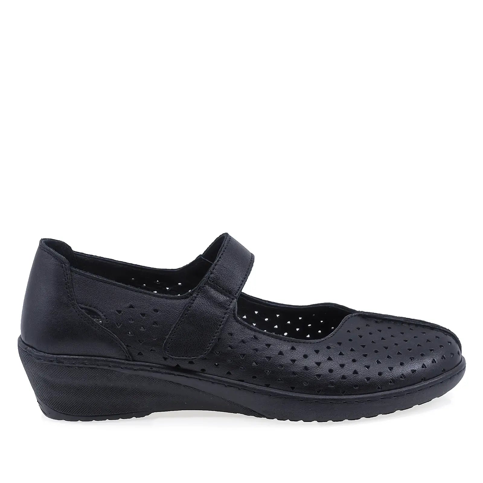 Pantofi dama casual Anna Viotti D22-4055 negri, vedere laterala dreapta, talpa ortopedica usoara
