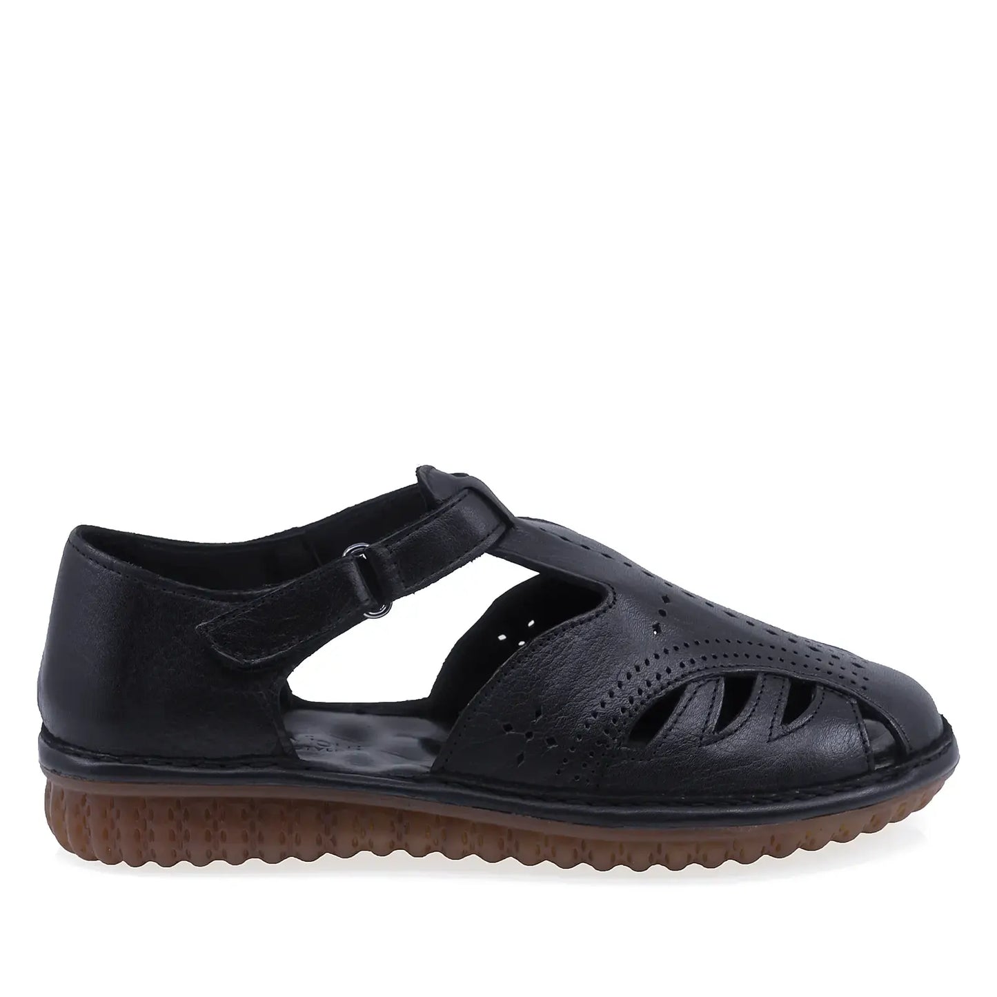 Pantofi dama Anna Viotti D22-S389 negri, vedere laterala dreapta, model casual din piele naturala