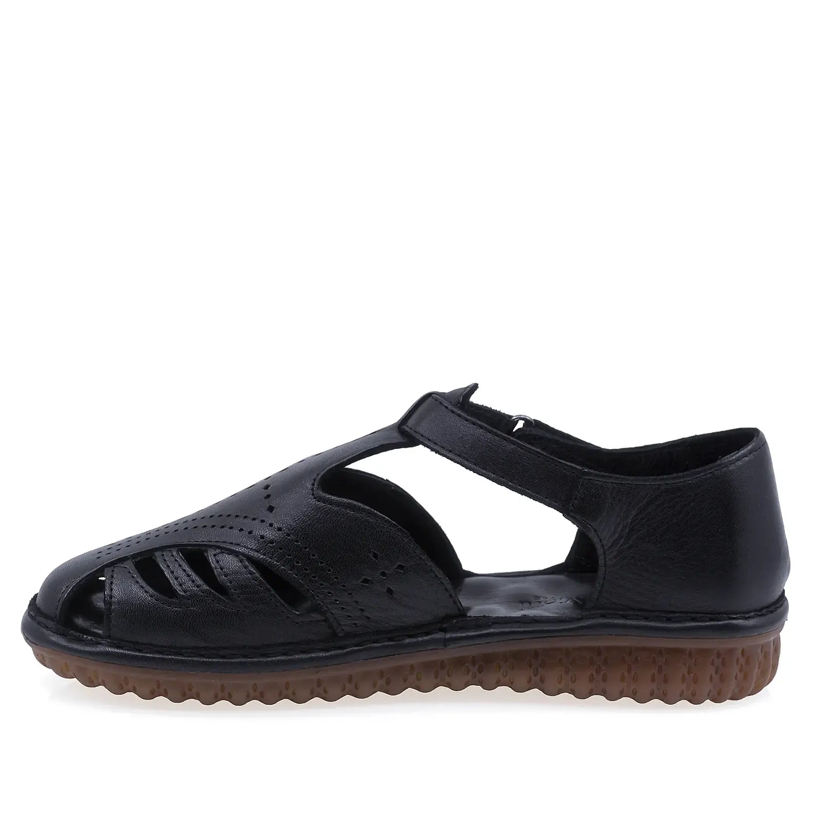 Pantofi dama Anna Viotti D22-S389 negri din piele naturala, vedere laterala stanga
