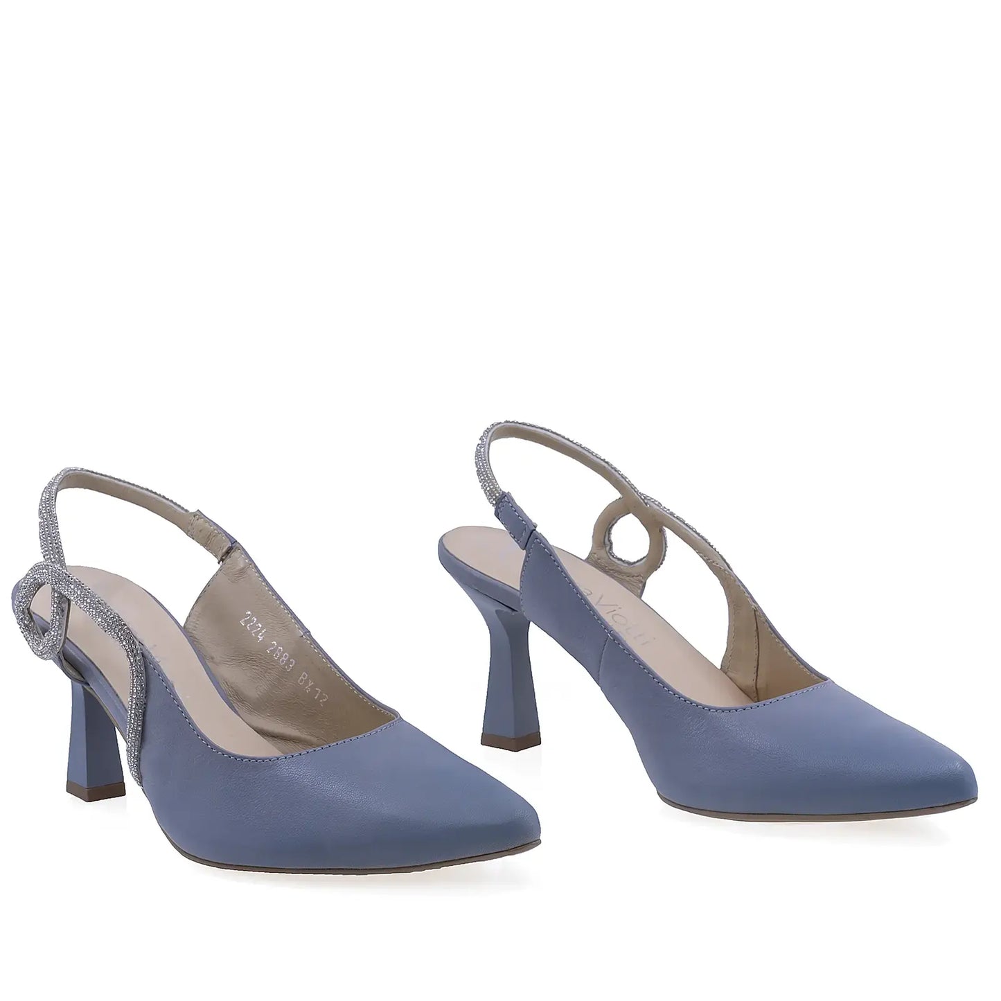 Pantofi dama Anna Viotti D2883 albastri din piele naturala, vedere din fata