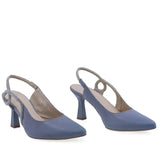 Pantofi dama Anna Viotti D2883 albastri din piele naturala, vedere din fata