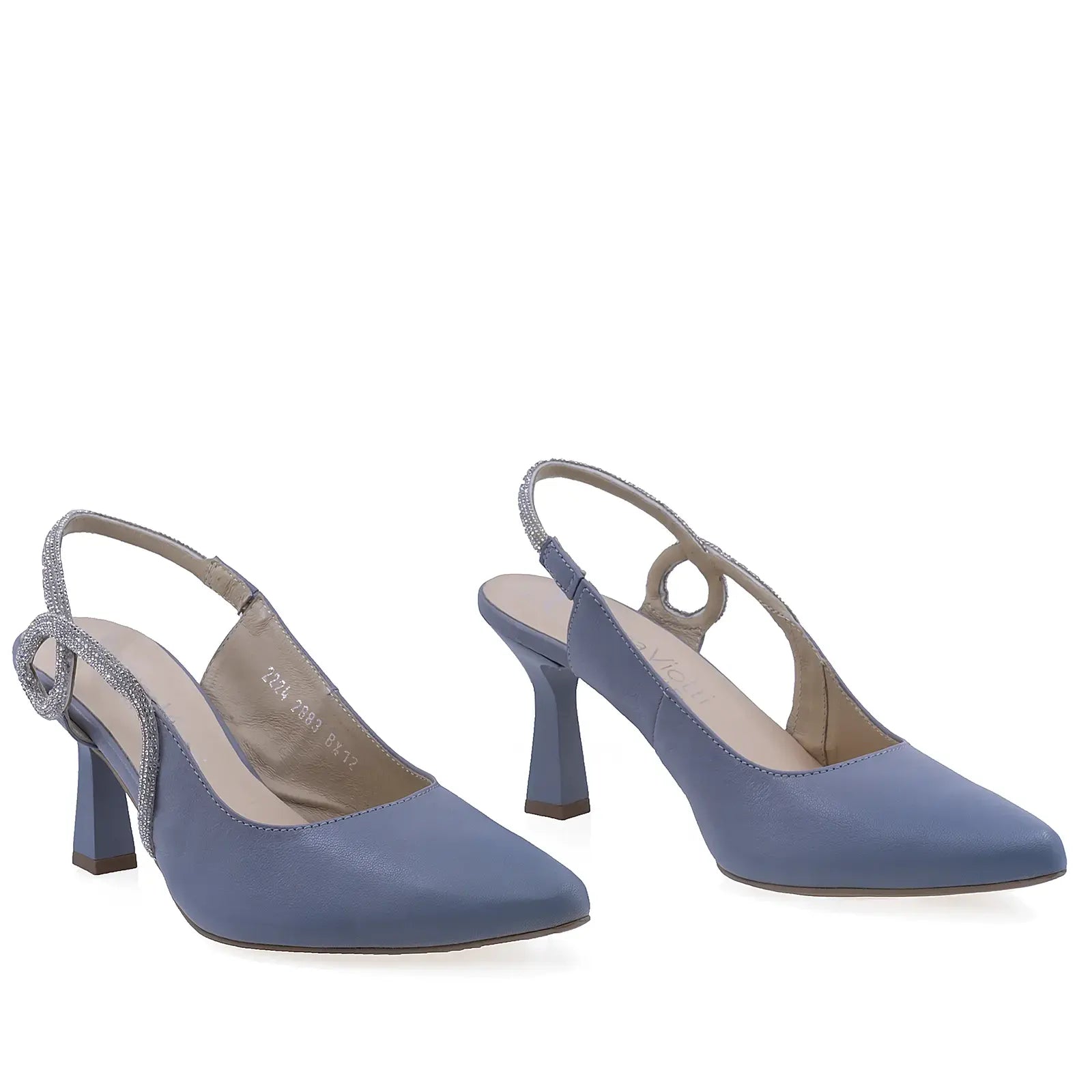 Pantofi dama Anna Viotti D2883 albastri din piele naturala, vedere din fata