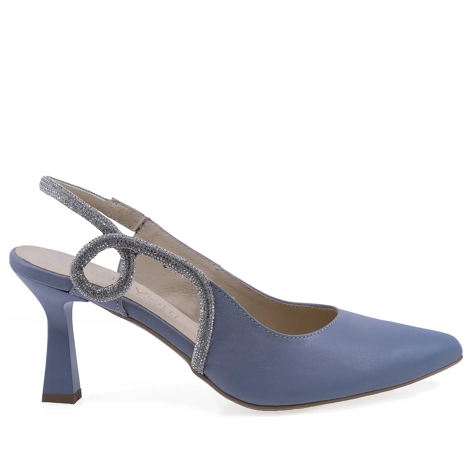 Pantofi dama eleganti Anna Viotti D2883 albastri, vedere laterala dreapta