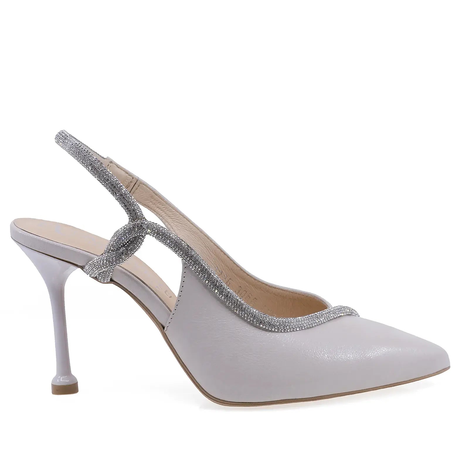 Pantofi dama Anna Viotti D3060 crem, vedere laterala dreapta, model elegant din piele naturala