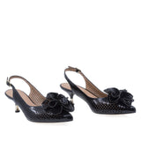 Pantofi dama Anna Viotti D3134 negri din piele naturala perforata