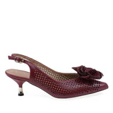 Pantofi dama Anna Viotti D3134 rosii, vedere laterala dreapta, toc subtire de 5 cm