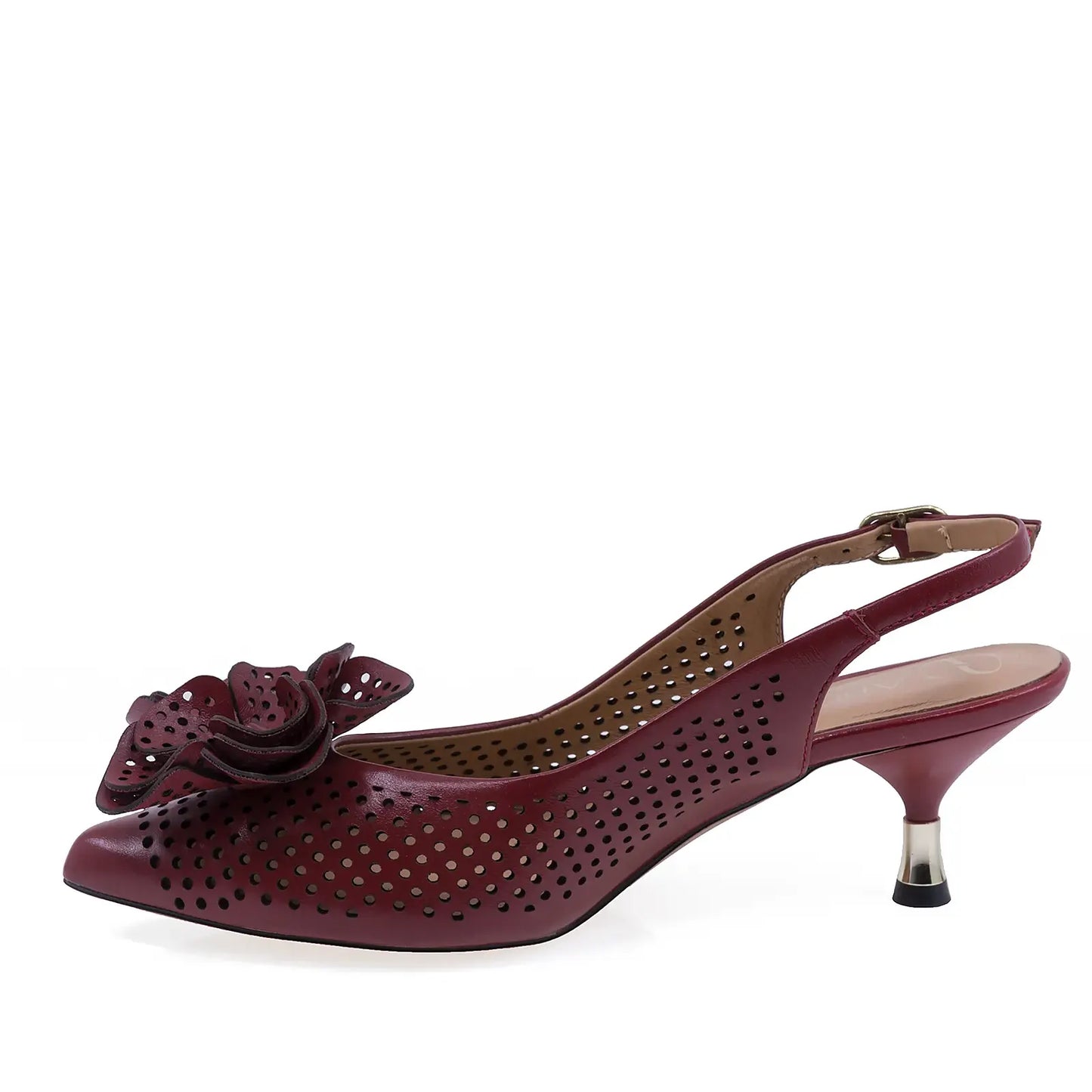 Pantofi dama eleganti Anna Viotti D3134 din piele naturala perforata, vedere laterala stanga