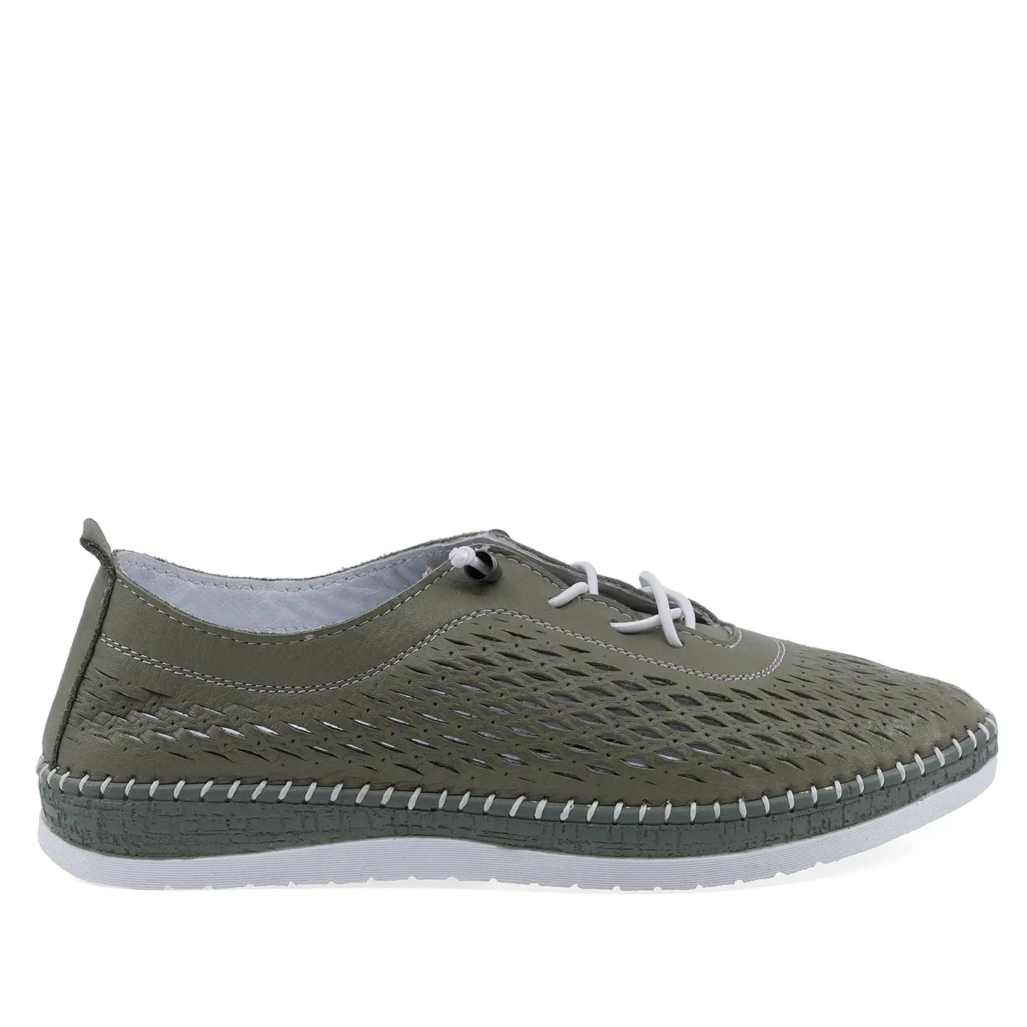 Pantofi dama casual Anna Viotti D74-405-5 verzi, vedere laterala dreapta