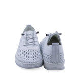 Pantofi damă Anna Viotti D74-405 albi, vedere din spate cu platformă confortabilă de 3 cm