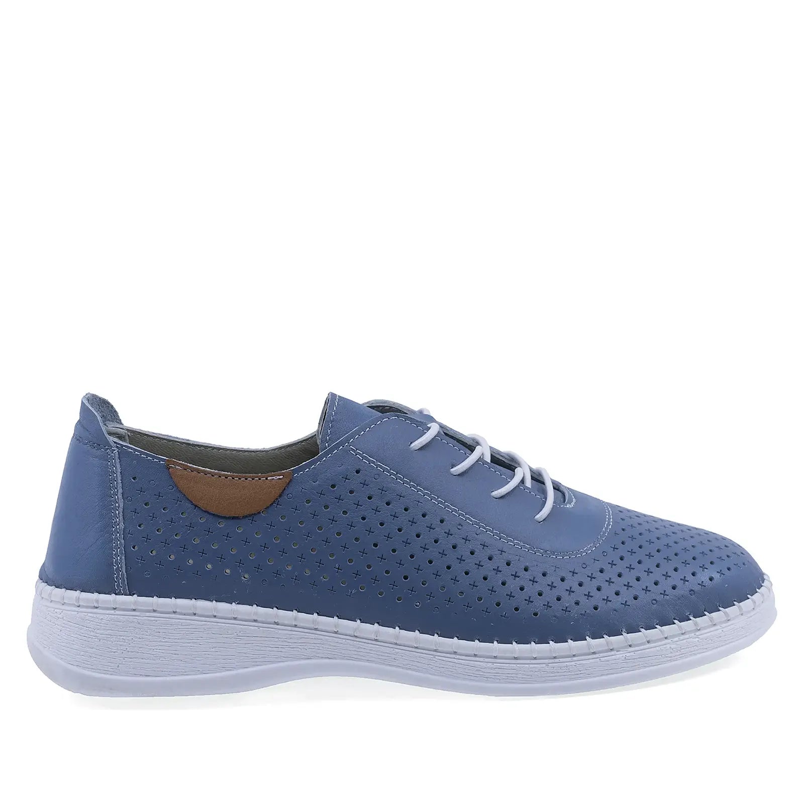 Pantofi dama casual Anna Viotti D77-26001 albastri, vedere laterala dreapta