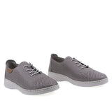 Pantofi dama casual Anna Viotti D77-26001 gri din piele naturala perforata, vedere din fata