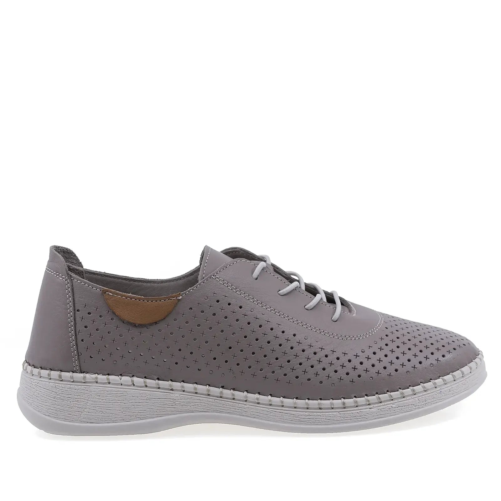 Pantofi dama Anna Viotti D77-26001 gri, vedere laterala dreapta, cu platforma ergonomica
