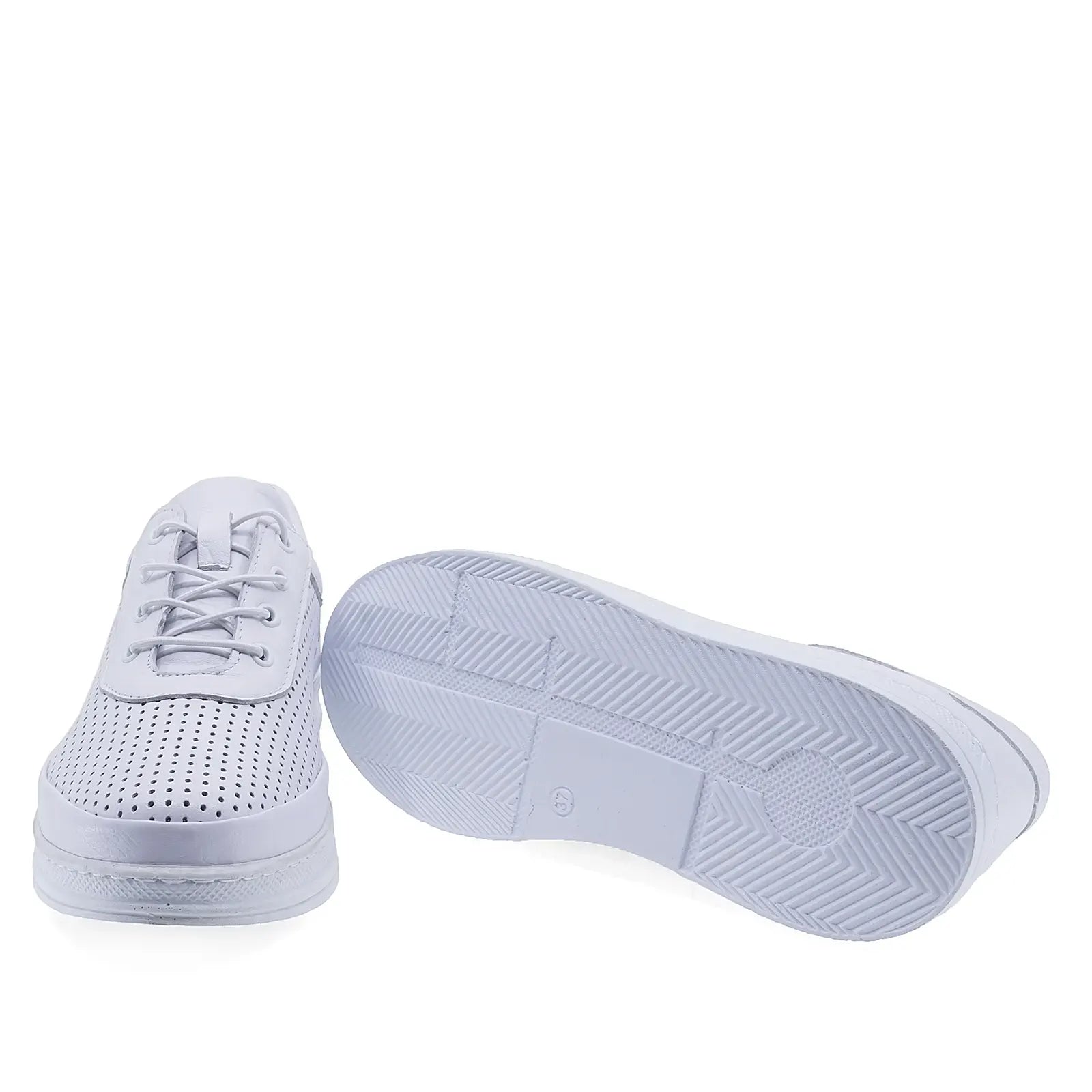 Pantofi dama casual Anna Viotti D77-RW010 vedere spate piele naturala alba design modern