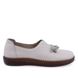 Pantofi damă Anna Viotti piele naturală bej platformă 2-2,5 cm vedere lateral dreapta