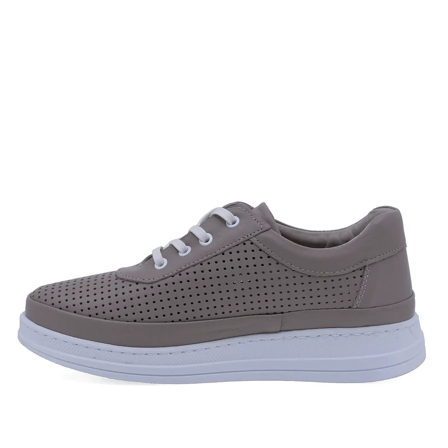 Pantofi dama casual Anna Viotti D77-RW010 lateral stanga piele naturala gri inchis