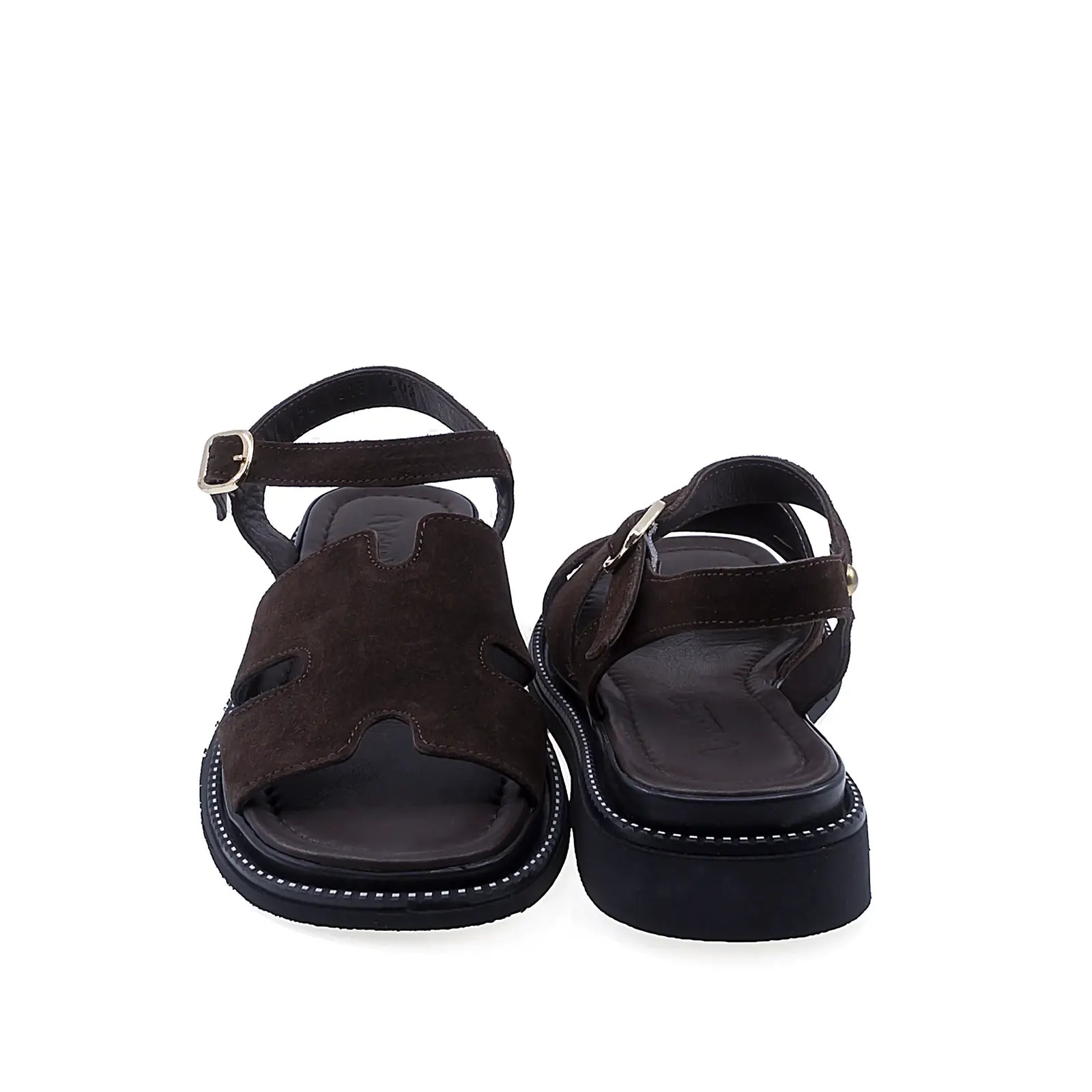 Pantofi dama casual Anna Viotti vedere spate piele intoarsa naturala maro design modern