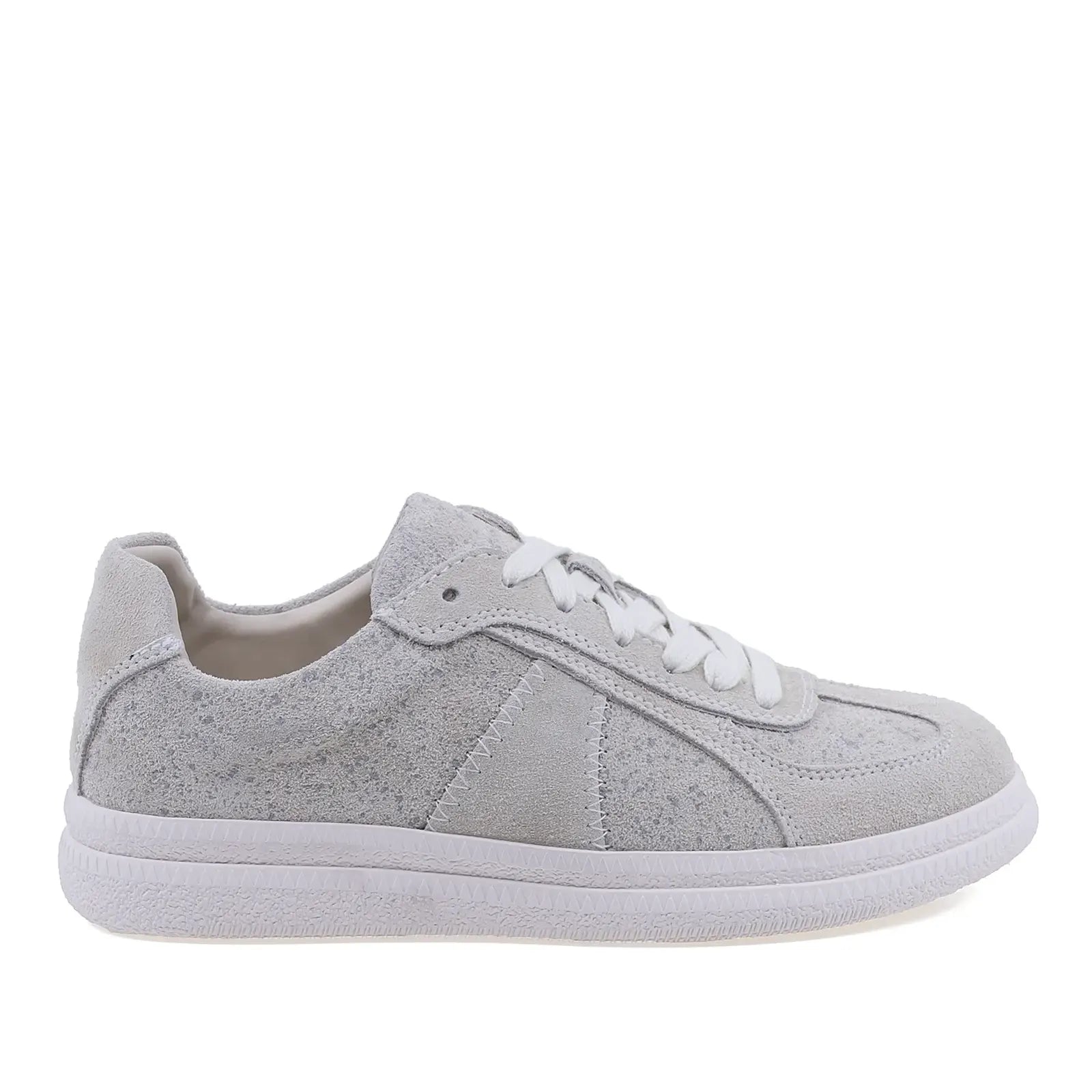 Pantofi dama casual Anna Viotti gri din piele intoarsa vedere lateral dreapta