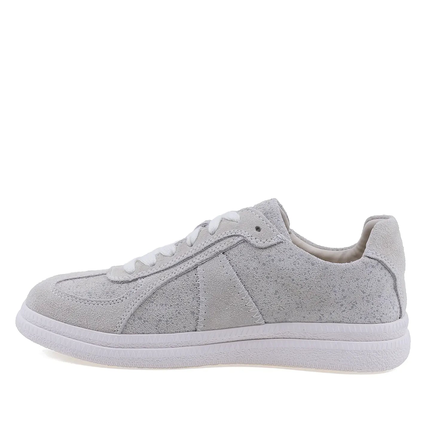 Pantofi dama casual din piele intoarsa gri Anna Viotti vedere lateral stanga