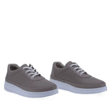 Pantofi dama casual Anna Viotti D77-RW010 piele naturala gri inchis vedere din fata design modern
