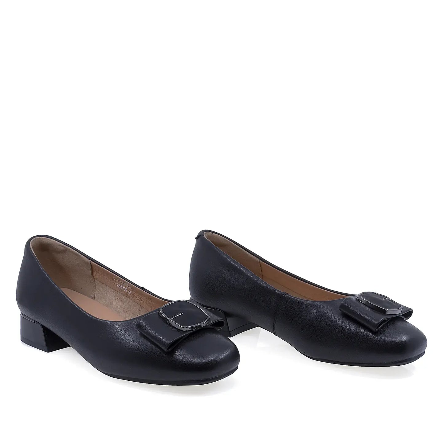 Pantofi damă eleganți Anna Viotti negri piele naturală D111-5D69738-72 vedere din față