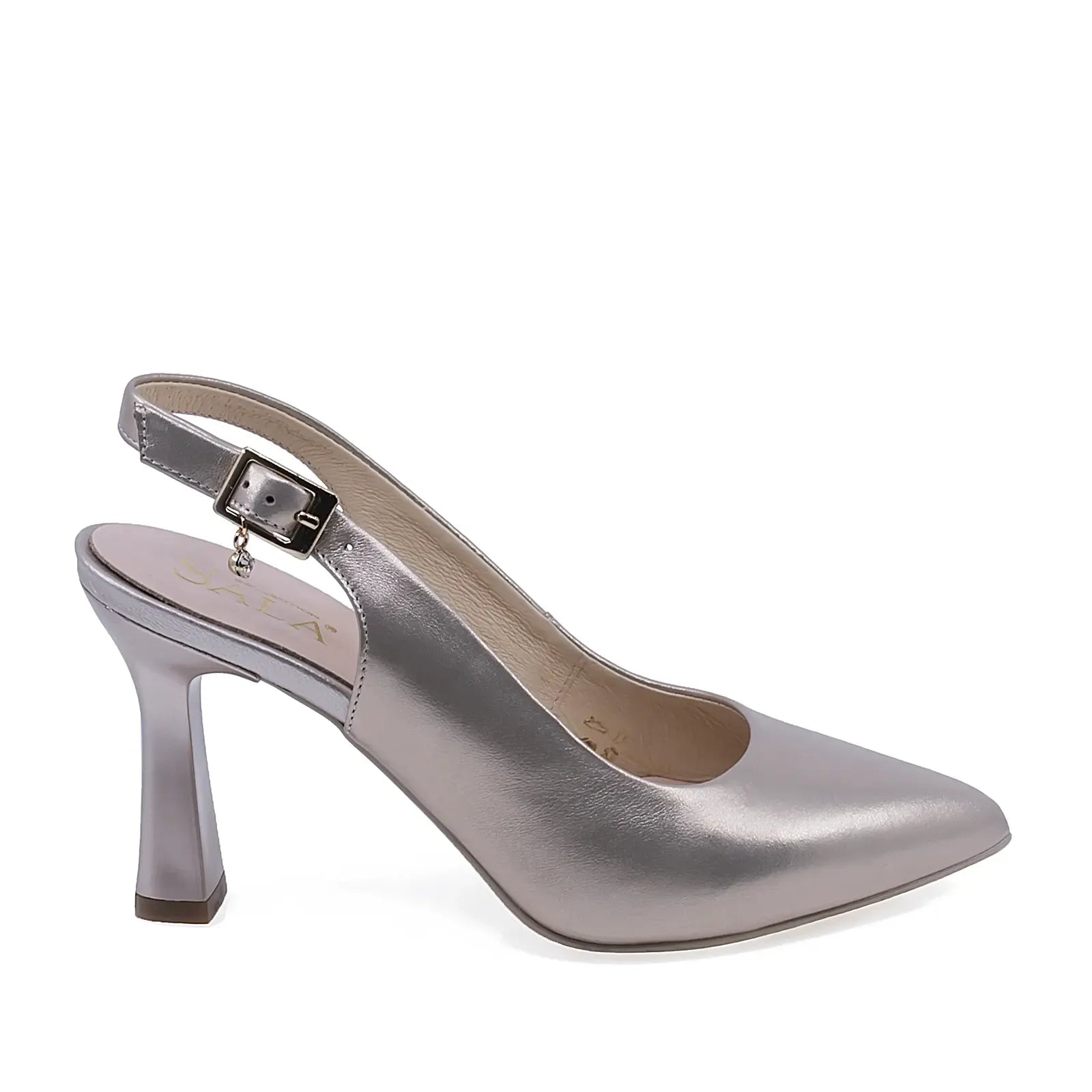 Pantofi dama eleganti Sala 20543 aurii din piele naturala vedere lateral dreapta toc stabil 8.5 cm