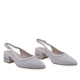 Pantofi dama eleganti Anna Viotti piele naturala bej vedere din fata stil sofisticat