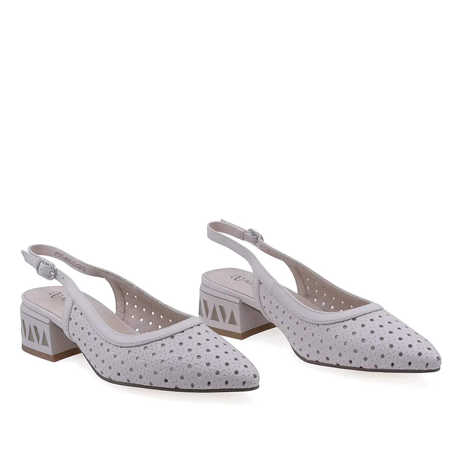 Pantofi dama eleganti Anna Viotti piele naturala bej vedere din fata stil sofisticat