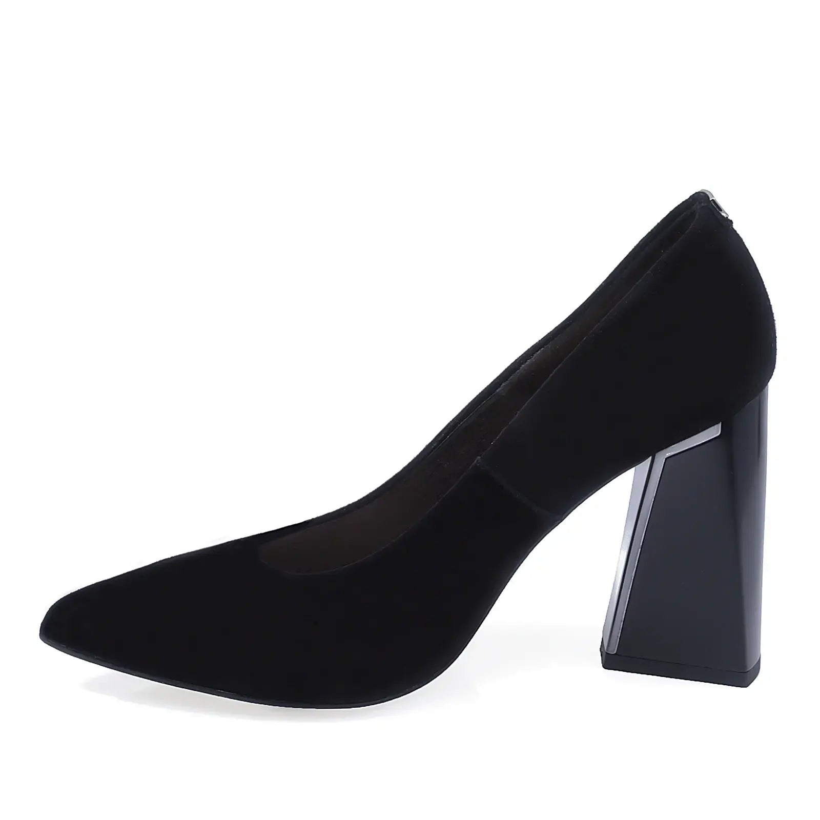 Pantofi dama eleganti Sala 2054 negri piele intoarsa vedere lateral stanga stil elegant