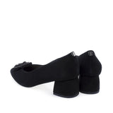 Pantofi damă eleganți piele întoarsă neagră Sala DSALA20666, vedere din spate, toc comod