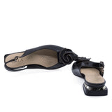 Branț pantofi damă eleganți Sala 20667 din piele lăcuită neagră detaliu interior